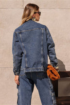 Vintage Classic Collared Denim Jacket image 3
