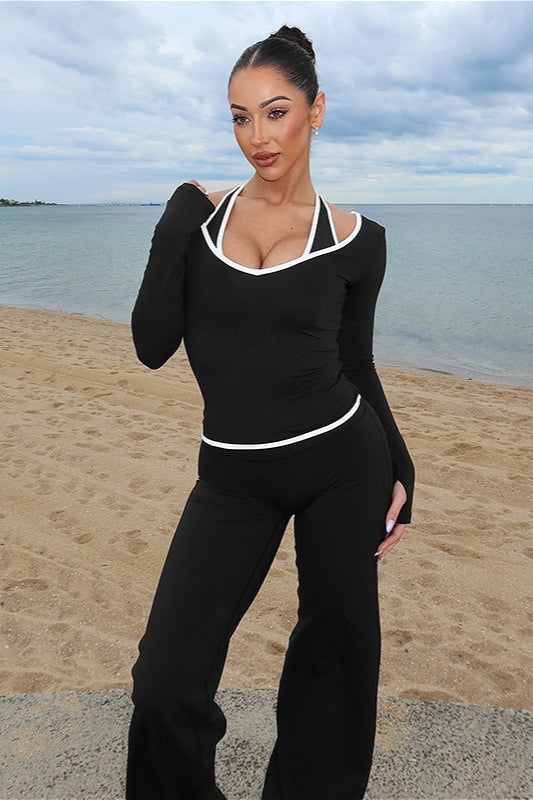 Color Block Casual Slim Three Piece Set image 1