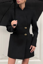 Elegant V-Neck Long Sleeve Fitted Waist Blazer image 2