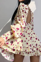 Floral Long Sleeve Party Dress image 5