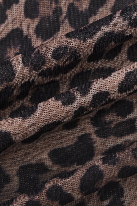 Leopard Mesh Cami Bodycon Jumpsuit Maxi Dress image 6