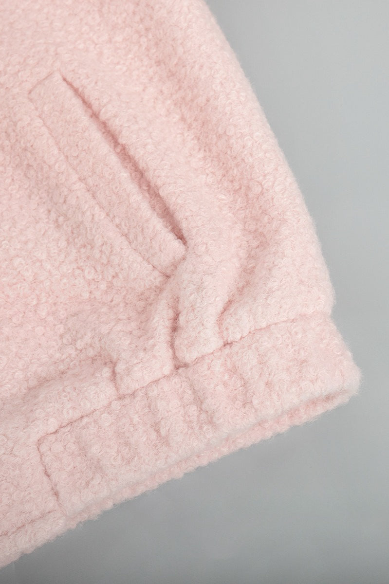 Casual Pink Faux Fur Short Jacket image 6