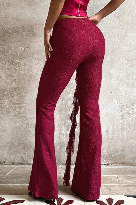 Sexy Lace Ribbon Wide Leg Fashion Pants image 2