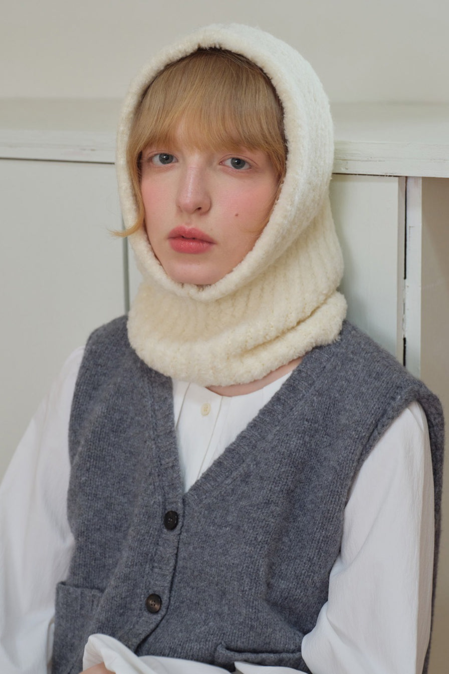 Solid Color Wool Blend Balaclava One-Piece Warm Knitted Hat image 1
