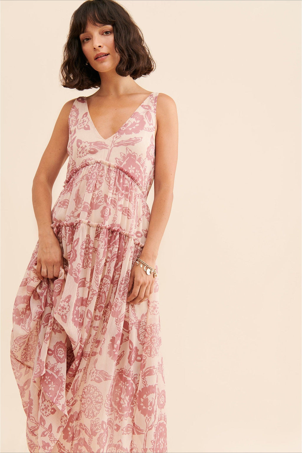 Boho Sleeveless Floral Print Maxi Dress image 6