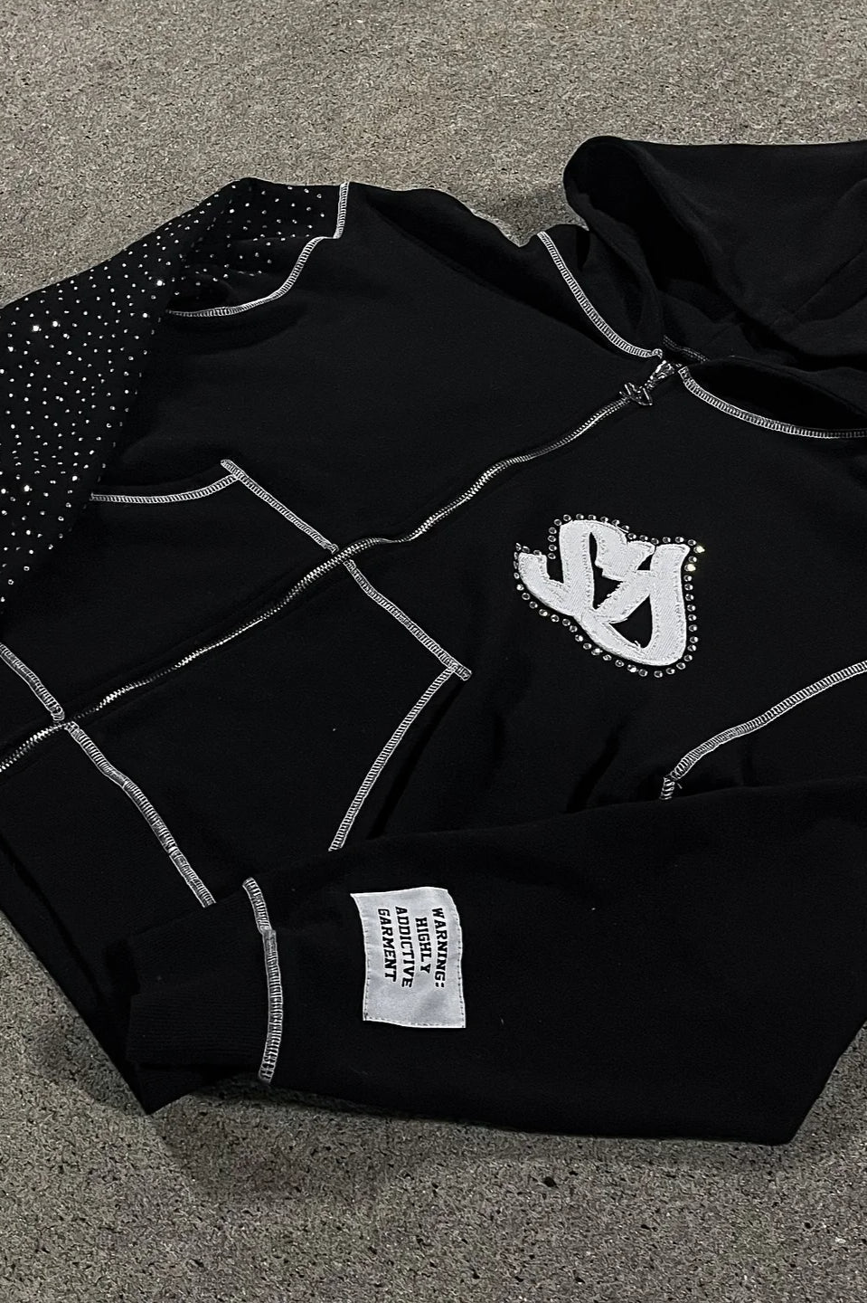 Embroidery Zipper Oversize Hoodie image 3
