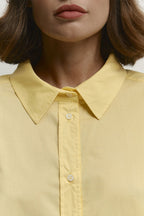 Cotton Yellow Button Down Loose Commuter Blouse image 6