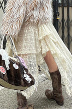 Lace Asymmetrical Maxi Skirt image 2