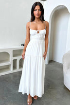 Backless Cami A-Line Dress with Waist Tie Party Dress image 5