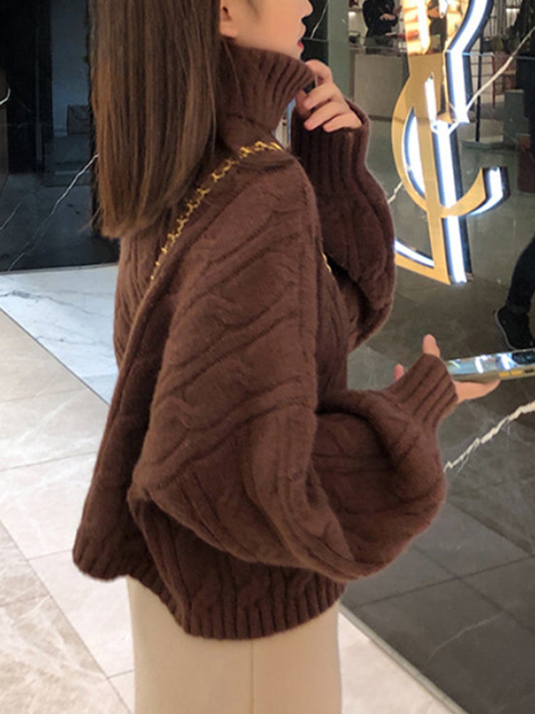 Casual Loose Vintage Solid Color Pullover Sweater image 2