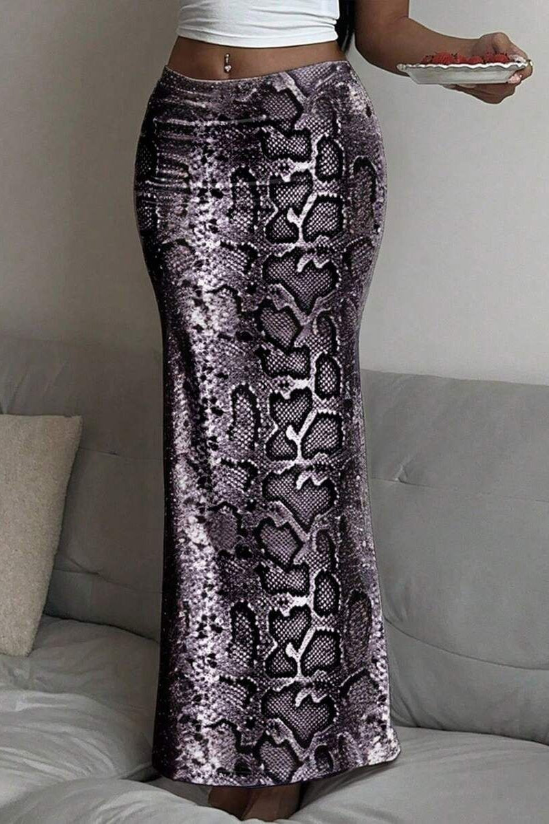 Fashion Low Rise Printed Maxi Skirt image 1