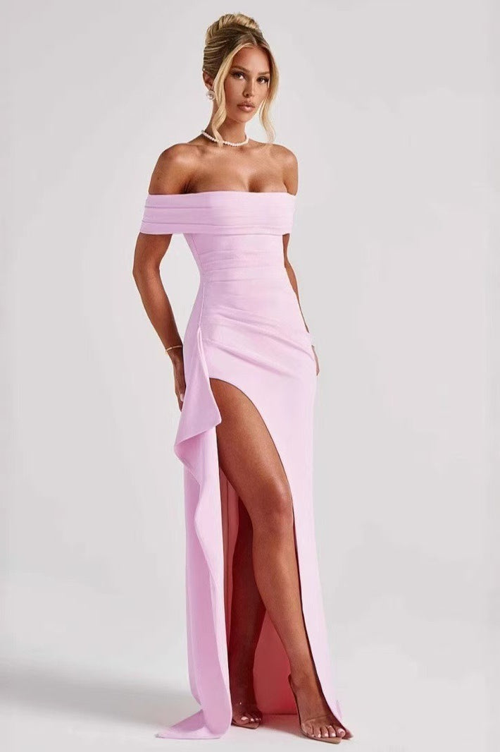 Off Shoulder Slit Party Formal Dress image 1