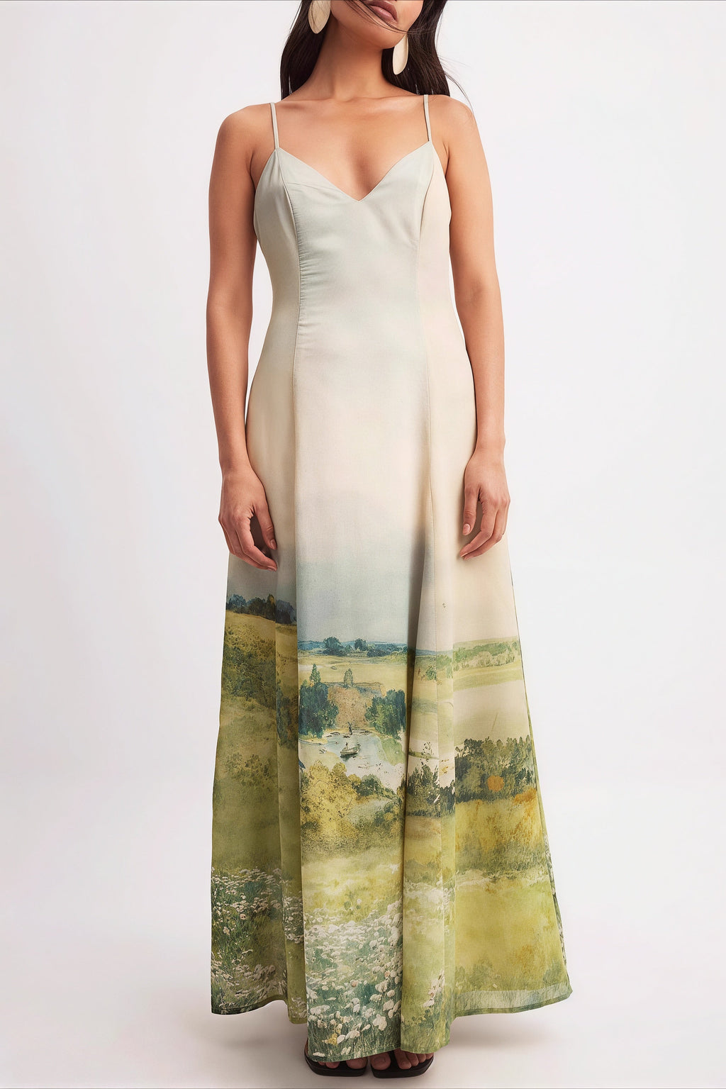 Oil Painting Scenic Cami Elegant Maxi Dress image 3