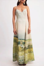 Oil Painting Scenic Cami Elegant Maxi Dress image 3
