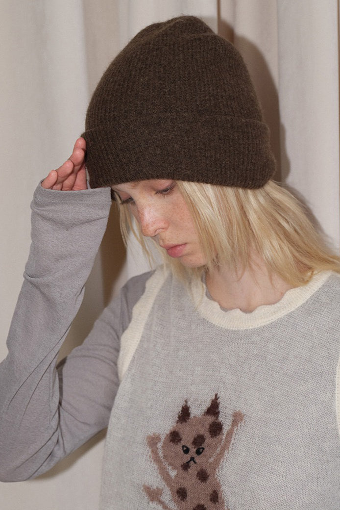 Solid Color Double Layer Soft Wool Knitted Hat image 9