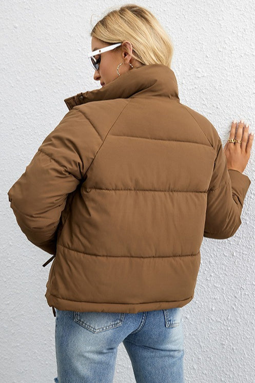 Short Stand Collar Relaxed Puffer Jacket image 8