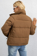 Short Stand Collar Relaxed Puffer Jacket image 8