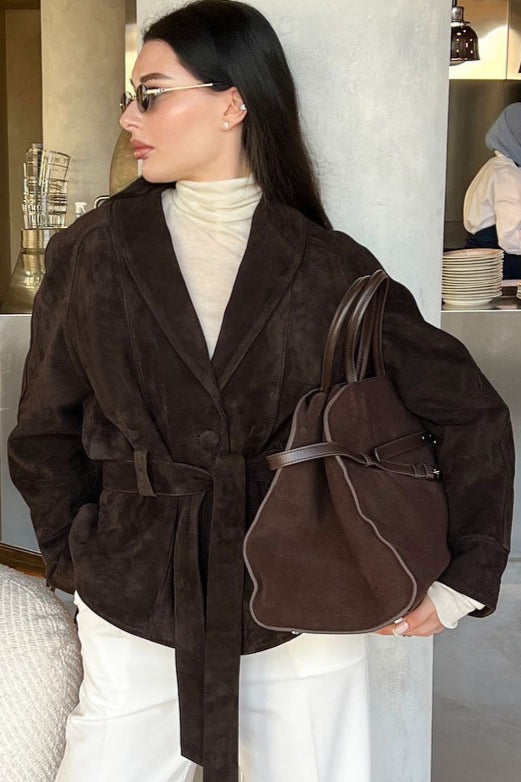 Suede Vintage Long Sleeve Jacket image 2