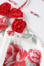 Rose Halter Off-Shoulder Floral Dress image 4