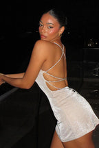 Sparkling Backless Strap Mini Party Dress image 8