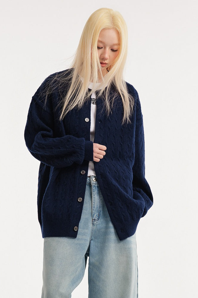 Relaxed Fit Cable Cardigan image 10