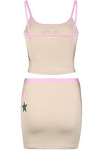 Color Block Letter Print Cami Skirt Set image 6