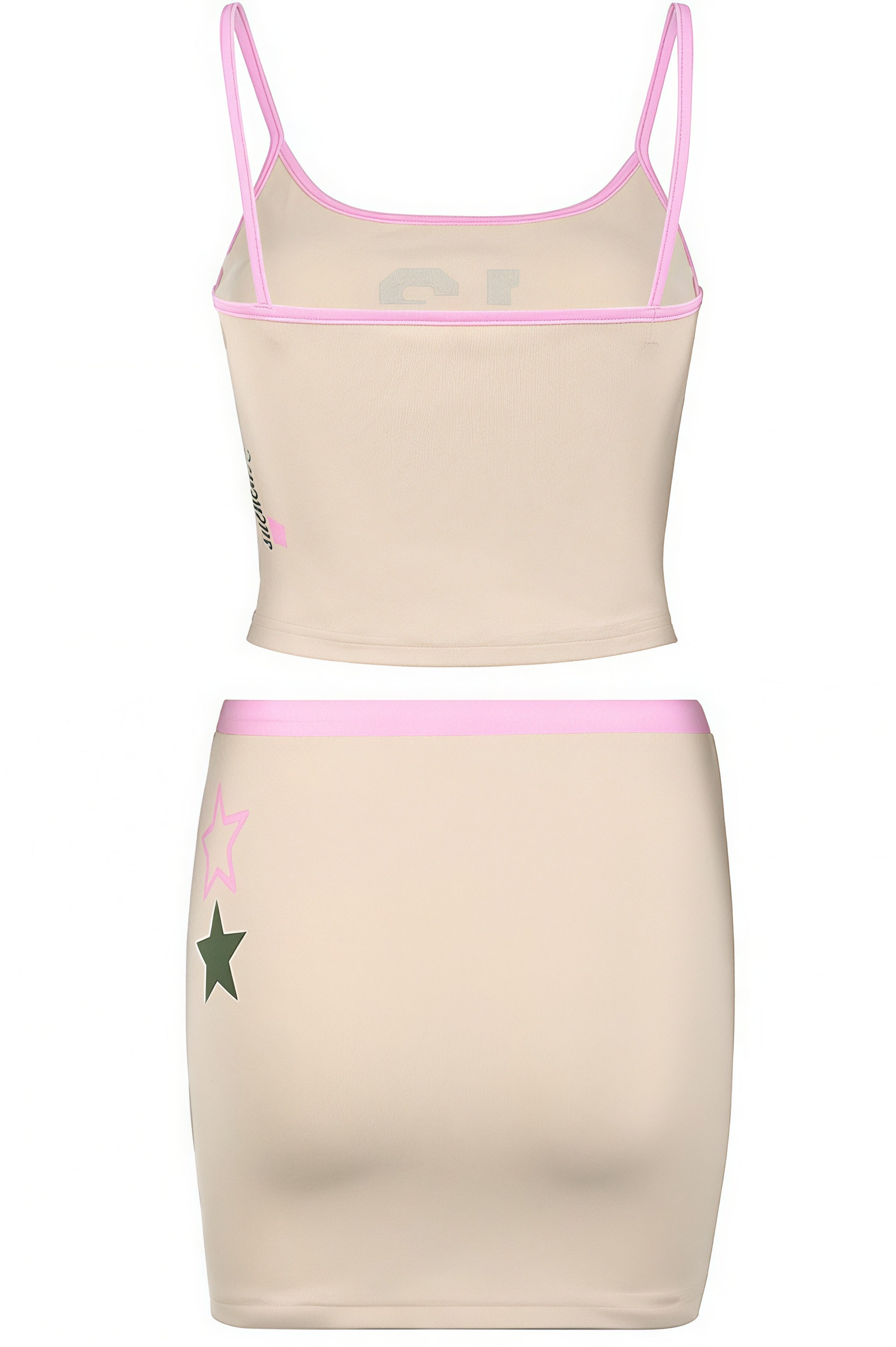 Color Block Letter Print Cami Skirt Set image 6