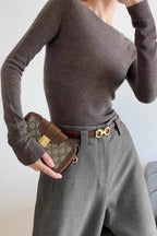 Fine Gauge Wool Ripple Stitch Knit Top image 2