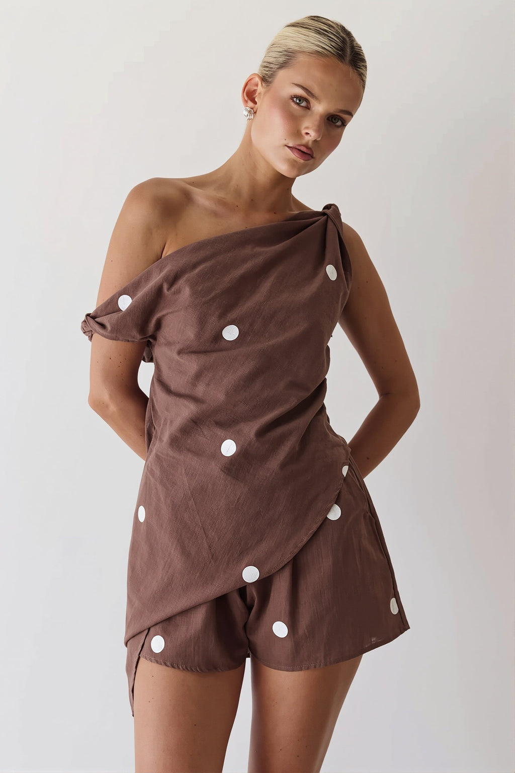 Off Shoulder Print Casual Two Piece Set image 8