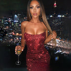 Glamorous Night Club Sexy Bodycon Glitter Party Dress image 6