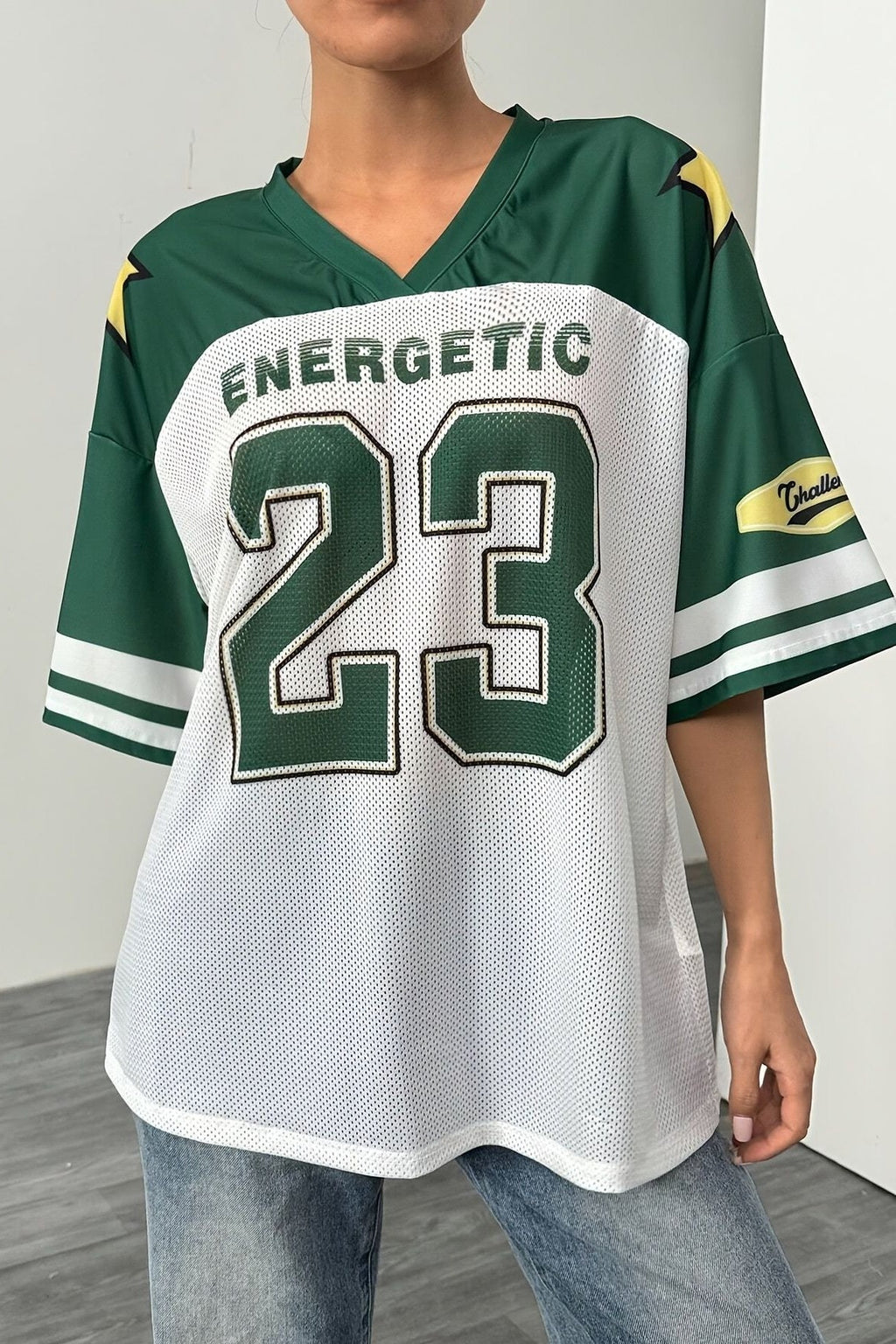 Fashion Loose Street Print Color Block Sporty T-shirt image 6