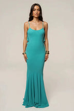 Elegant Open Back Ruffle Panel Maxi Dress image 4