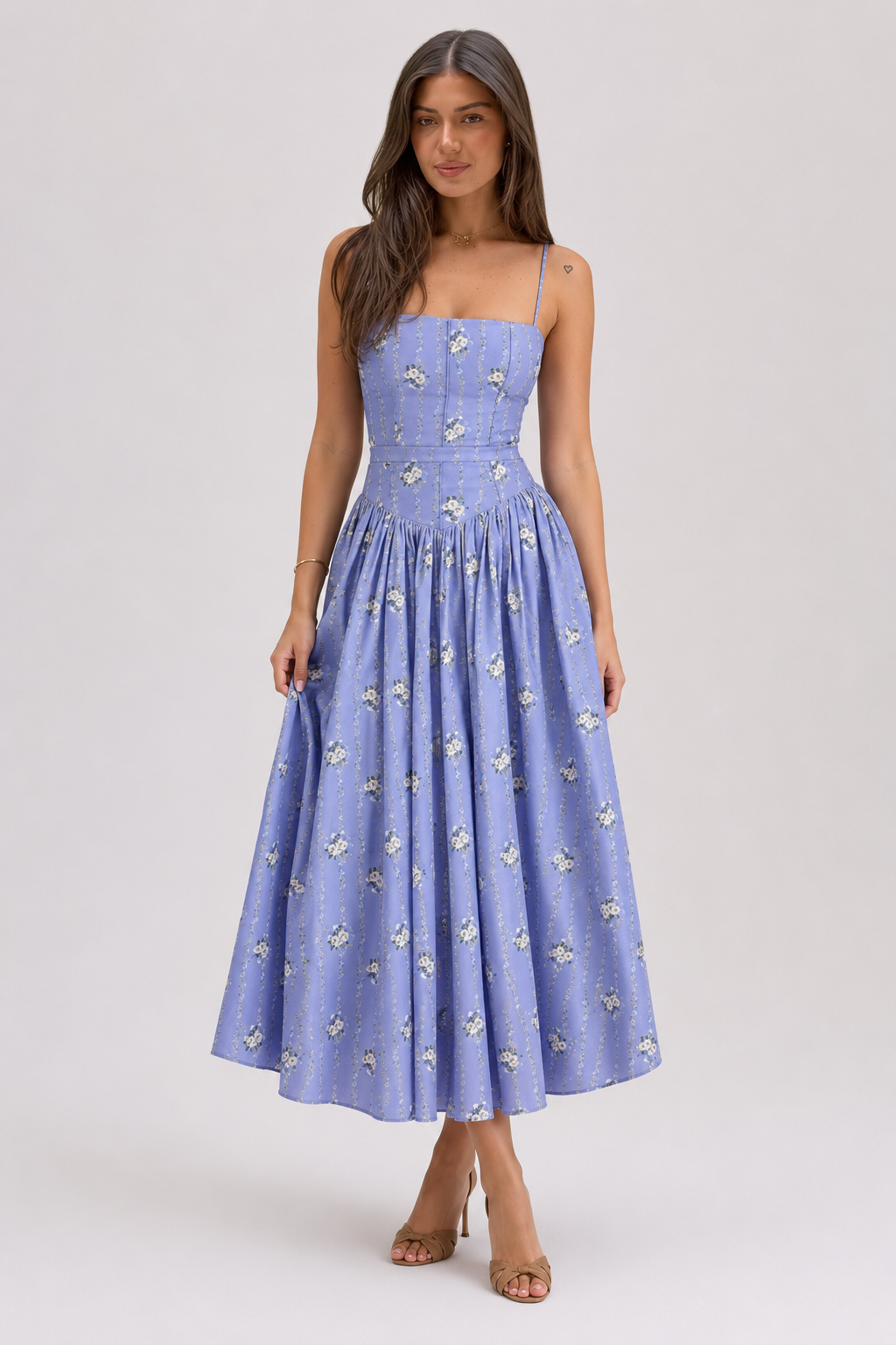 Chic Floral Print Cami Slip Maxi Dress image 1