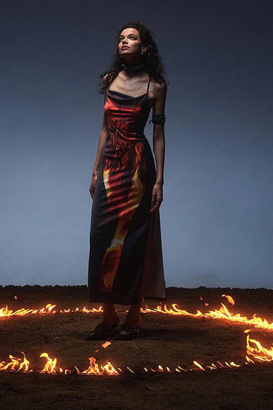 Flame Print Cami Maxi Dress image 1