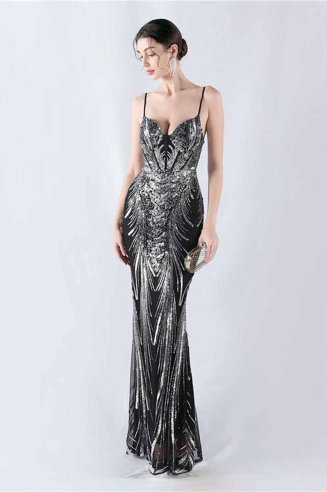 Boned Sequin Embroidered Formal Dress image 12