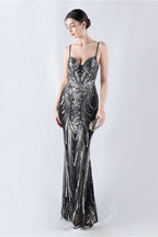 Boned Sequin Embroidered Formal Dress image 12