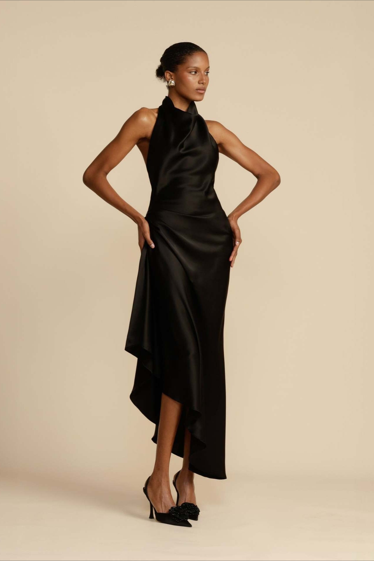 Elegant Satin Slit Backless Party Dress image 9