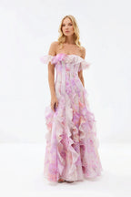 Sheer Ruffle Off Shoulder Beach Maxi Dress image 7