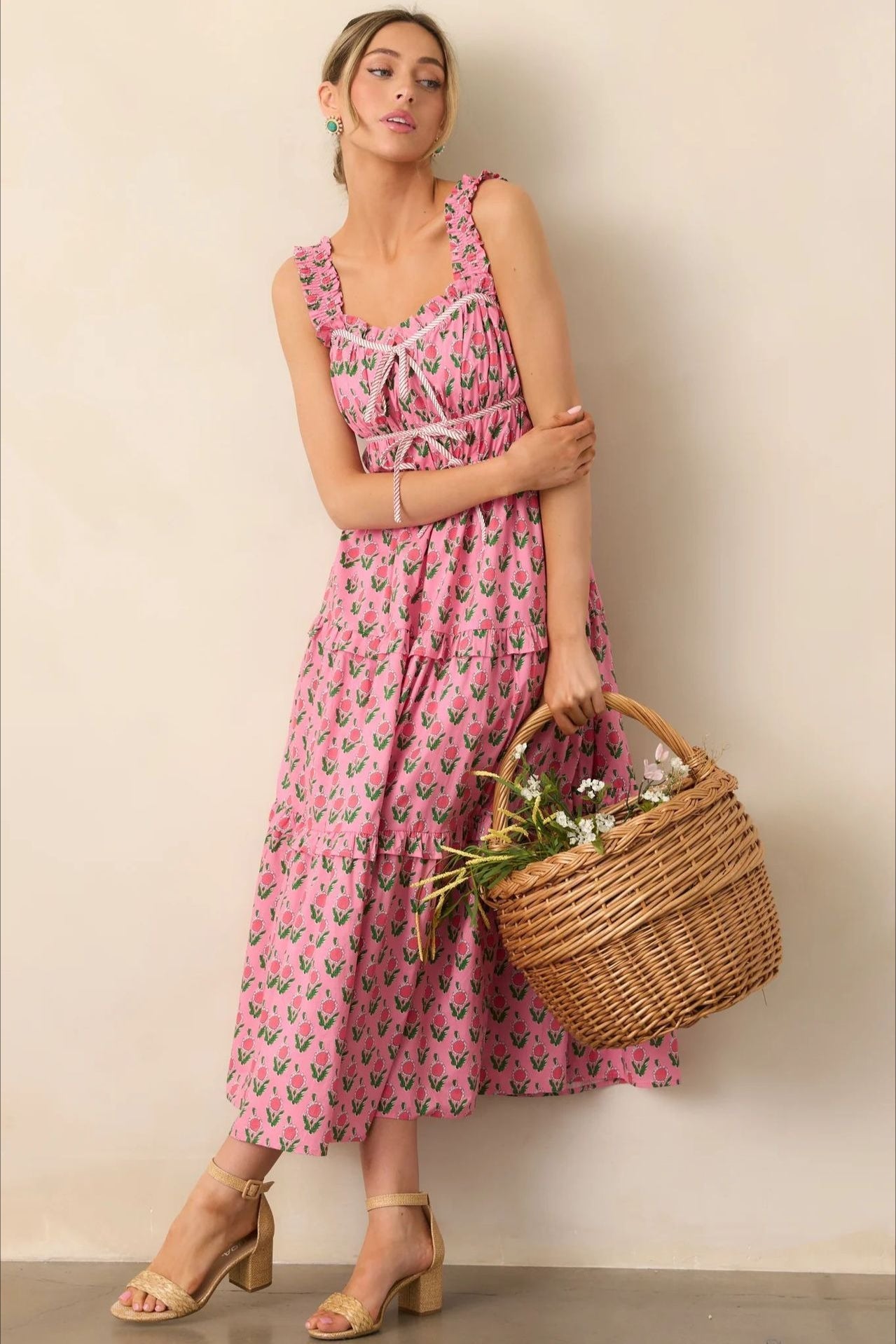 Elegant Elastic Jumpsuit Floral Dress image 1