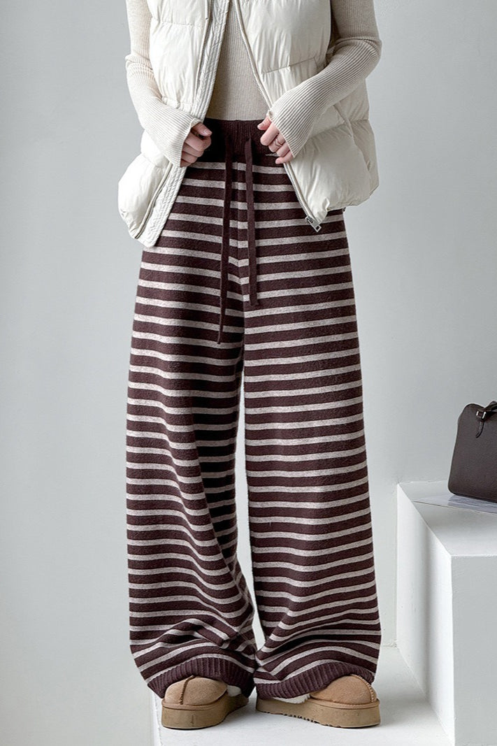 Striped Knit Thickened Casual Pants image 2