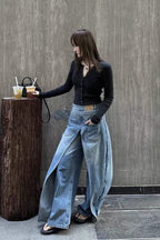 Vintage Washed Deconstructed Jeans image 1
