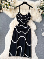 Romy Knit Midi Dress detail view styled for Avrienne