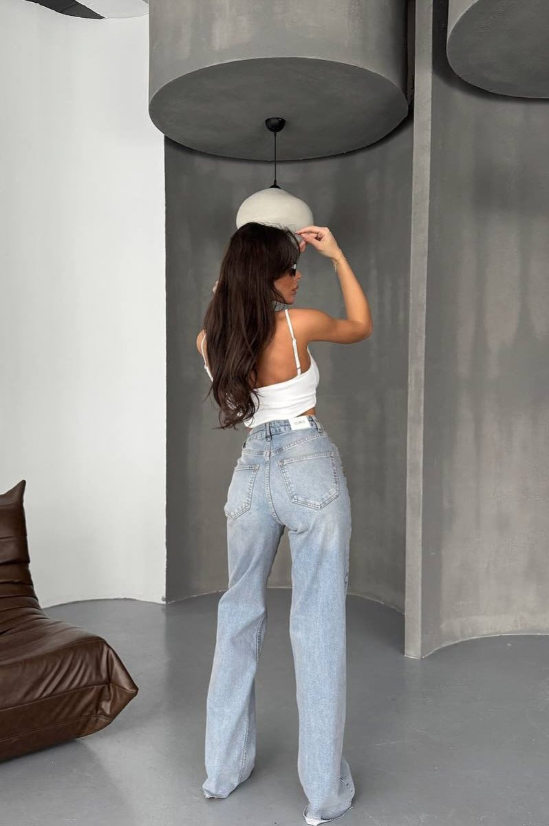 Vintage Straight Leg Denim Jeans image 4