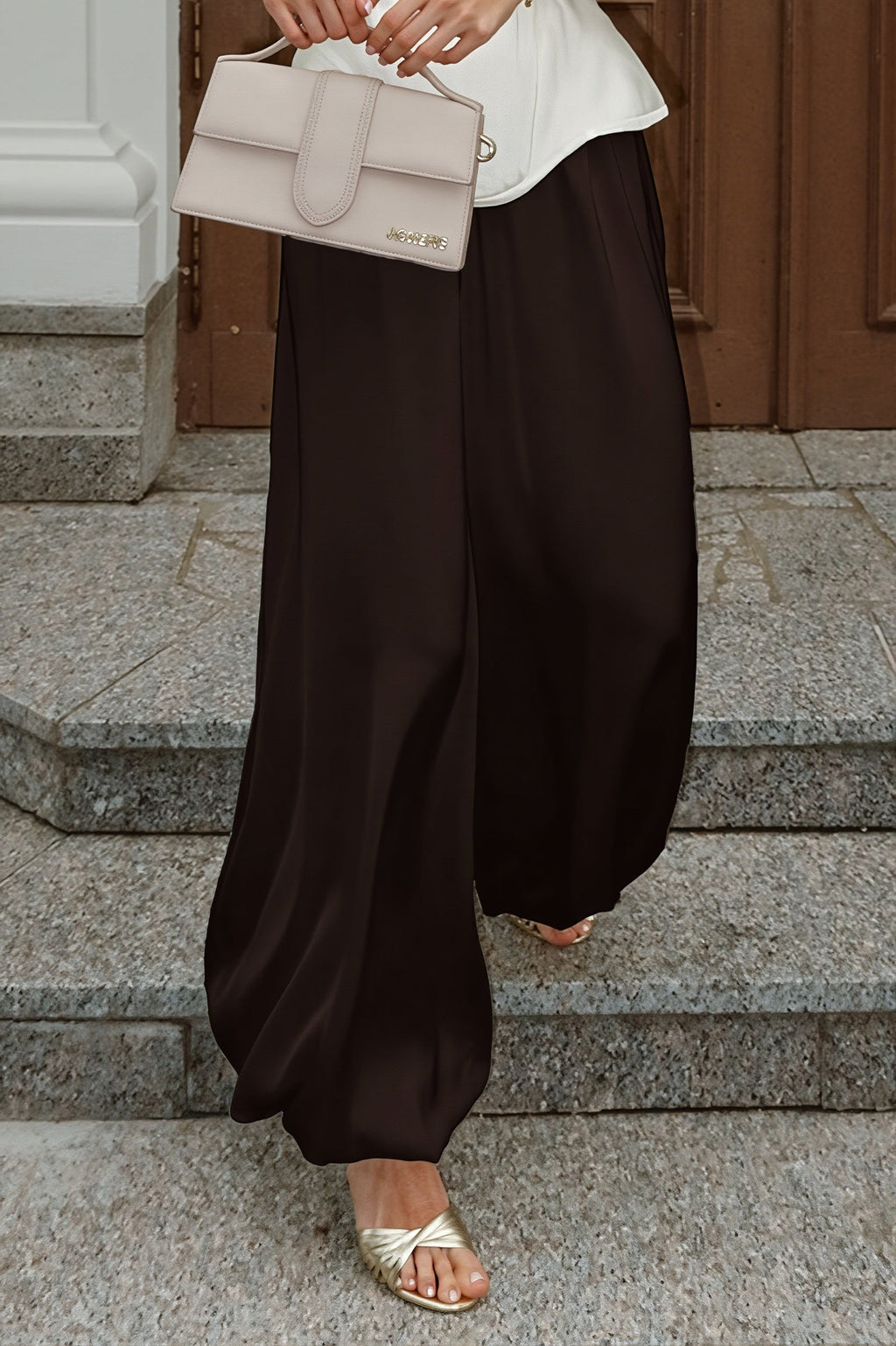 Satin Loose Harem Casual Pants image 3