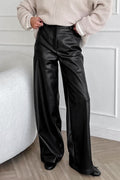 Vintage Fleece-Lined Leather Pants image 1
