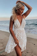 Lace Mesh Backless Boho Dress image 1