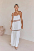 Textured Floral Cutout Spaghetti Strap Vacation Dress image 3