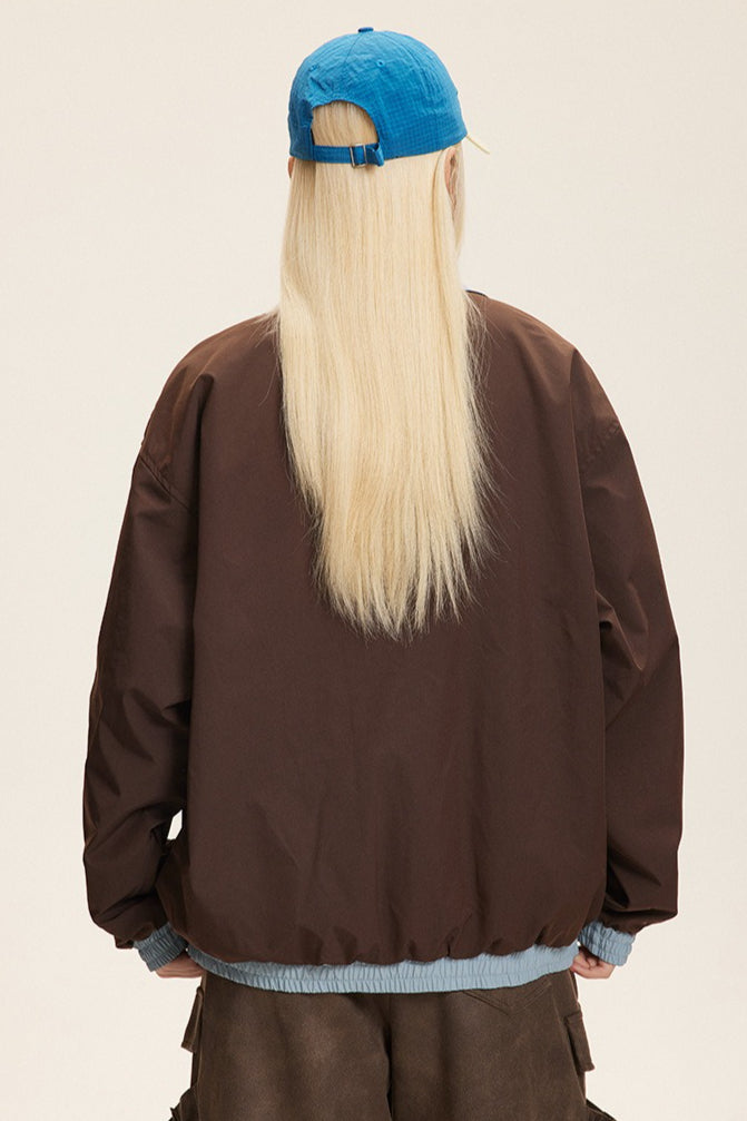 Reversible Stand Collar Colorblock Jacket image 4