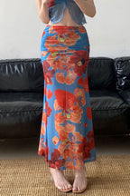 Holiday Floral Slim Low Waist Hip Skirt image 2