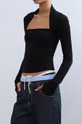 Detachable Cape Knit Top image 1
